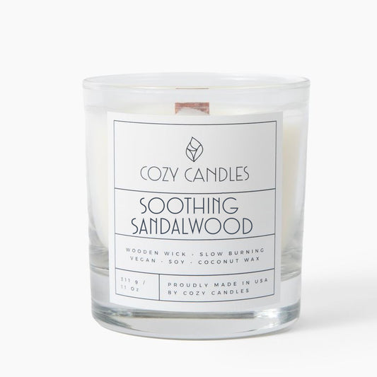 Soothing Sandalwood Wood Wick Candle - 11oz