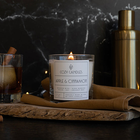 Apple & Cinnamon Wood Wick Candle - 11 oz