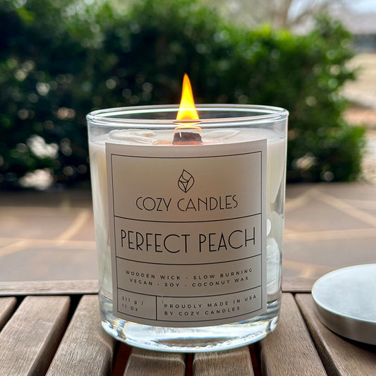 Perfect Peach Wood Wick Candle - 11oz
