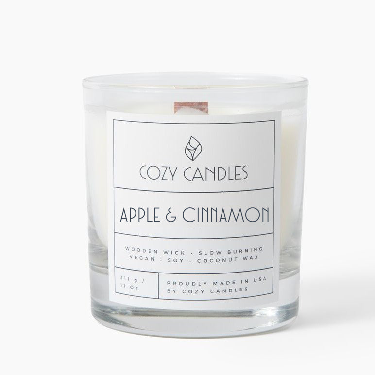 Apple & Cinnamon Wood Wick Candle - 11 oz