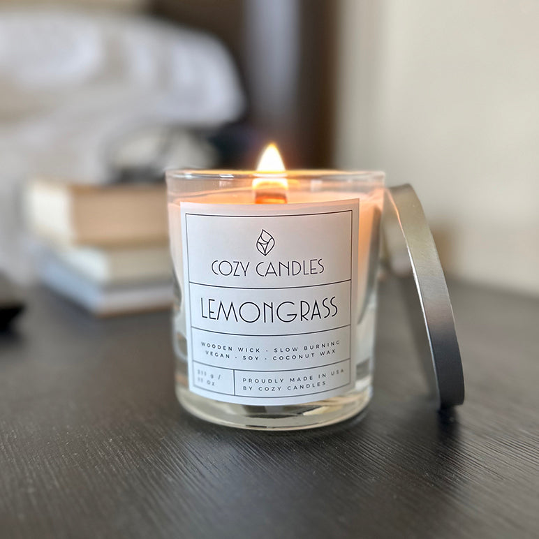 Lemongrass Wood Wick Candle - 11oz – Cozy Candles
