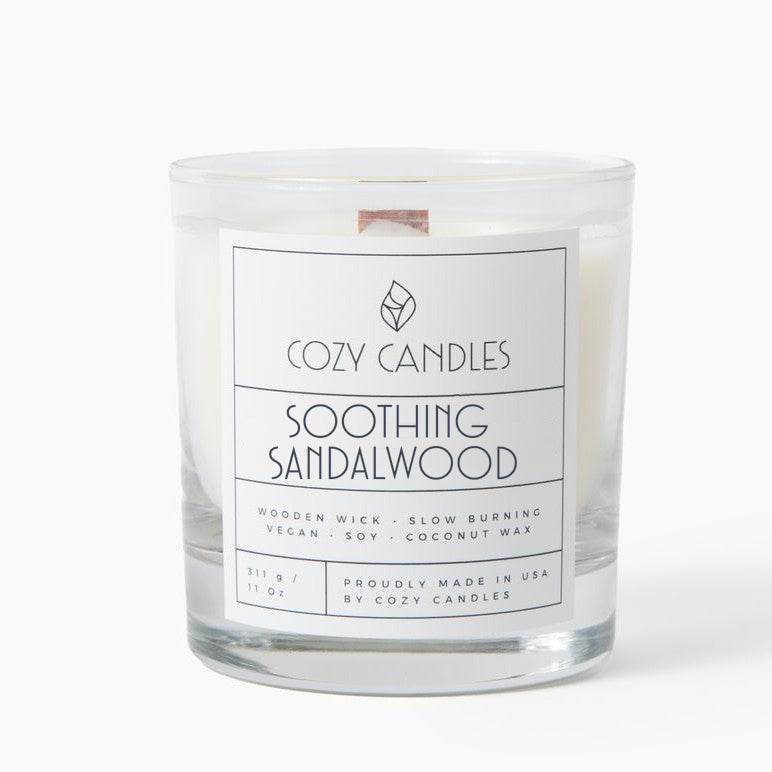 Soothing Sandalwood Wood Wick Candle - 11oz